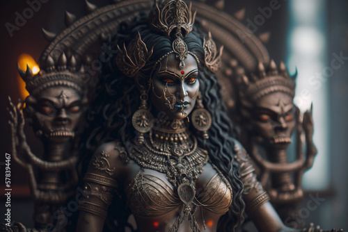 kali  goddess of death indian hindu dark siren fire 