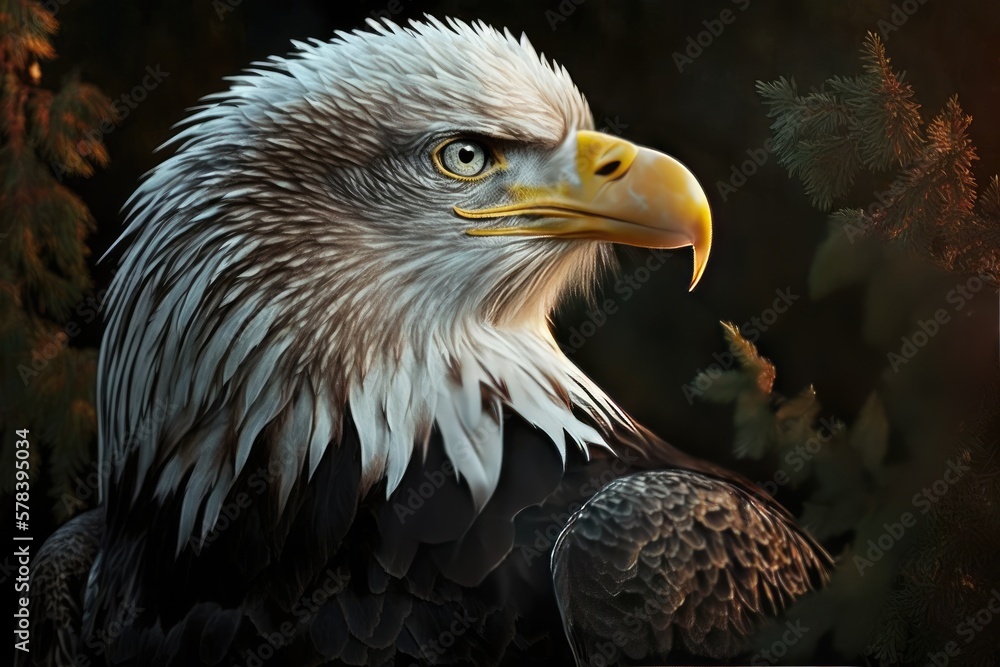 Fototapeta premium American bald eagle. Generative Ai.