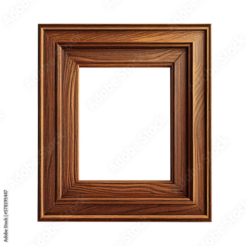 wooden frame isolated on white generative AI