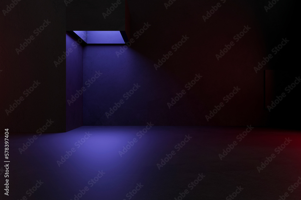 empty abstract industrial concrete interior. concrete floor and dark room. 3d illustration empty abstract industrial concrete interior. concrete floor and dark room. 3d illustration