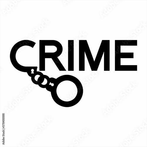 Crime logo design. Crime design with open handcuffs symbol concept on letter C.