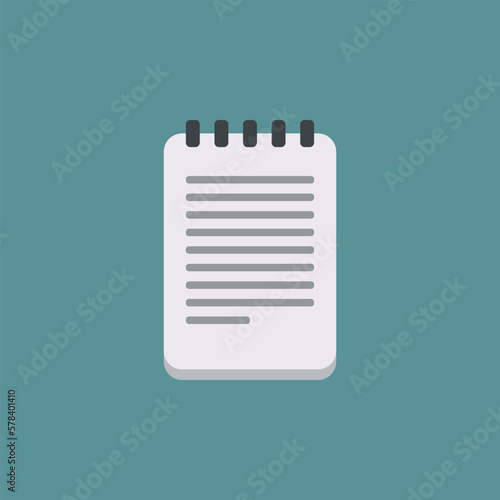 Vector illustration of notepad icon, paper notepad.