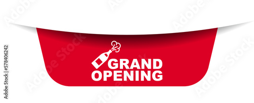 red vector illustration banner grand opening