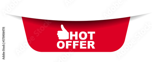 red vector illustration banner hot offer