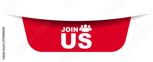 red vector illustration banner join us