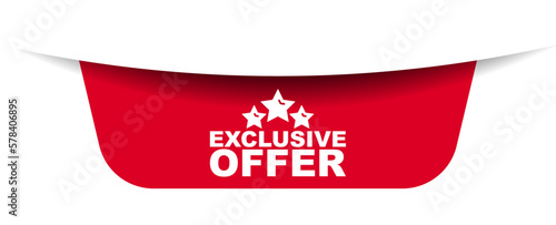 red vector illustration banner exclusive offer