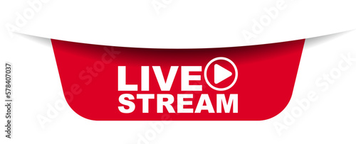 red vector illustration banner live stream