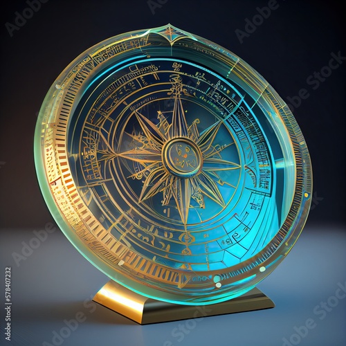 Beautiful ancient compass a...