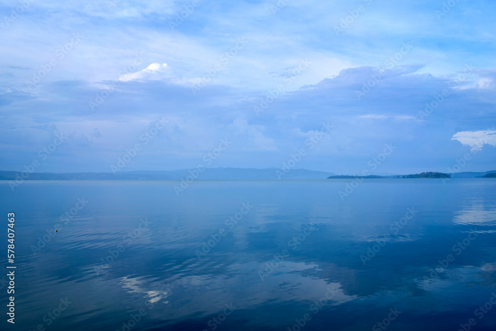 Views of the horizon across lake Kivu in the democratic republic of Congo