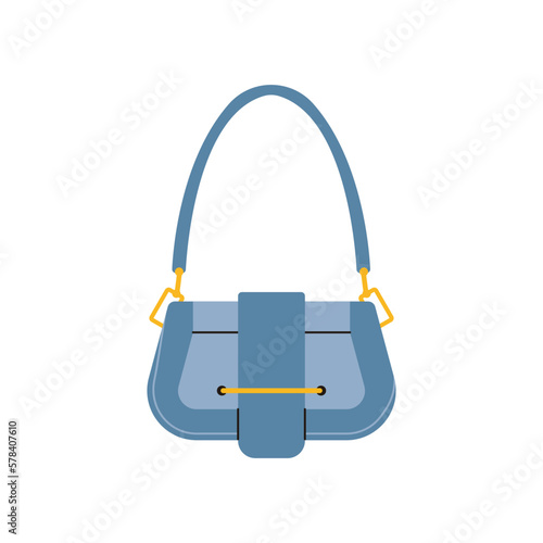 Stylish female handbag. Cartoon woman purse luxury accessory, fashionable casual bag. Modern Vector flat illustration