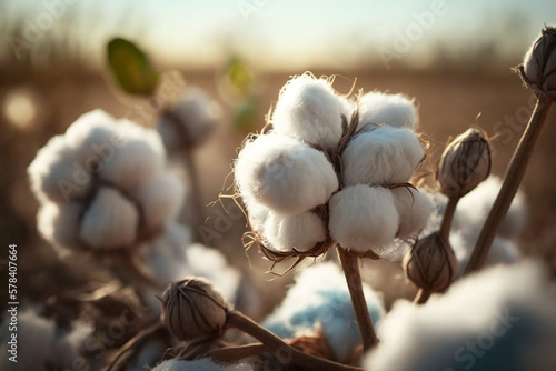 Canvastavla An illustration of a cotton plant that is ready to be harvested