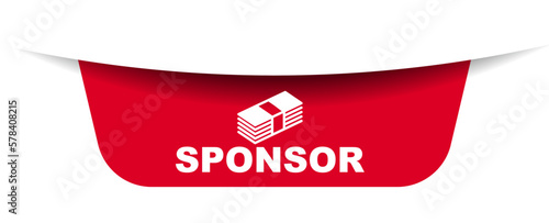 red vector illustration banner sponsor