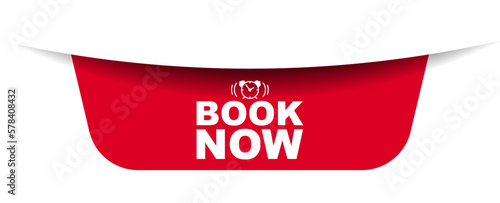 red vector illustration banner book now