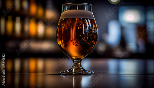 Craft beer in a glass generated by AI photo
