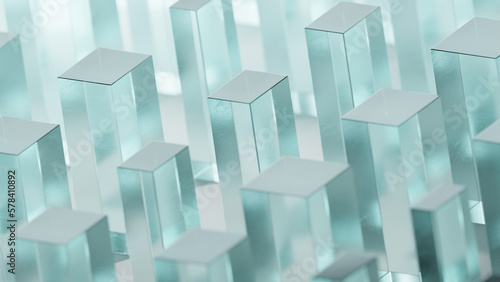 modern minimal illustration of frosted glass cubes 