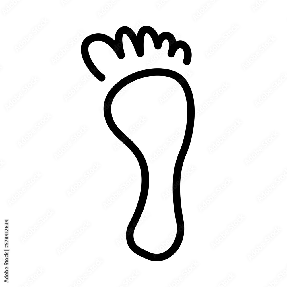 Outline of a human footprint vector. Human footprint vector icon. Outline of a human footprint vector. Human footprint vector icon.