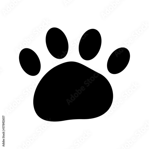 Dog paw vector. Animal paw icon. Contour of dog track vector.