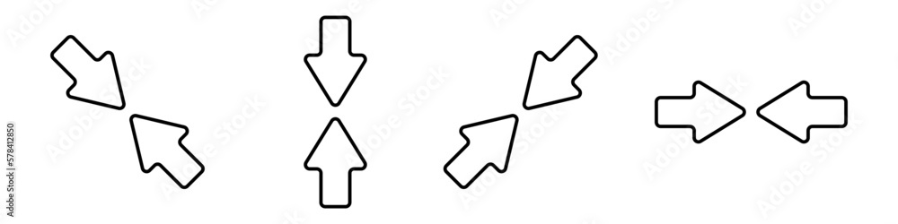 Set of black outline arrows vector. Arrow to arrow vector icon. Set of black outline arrows vector. Arrow to arrow vector icon.