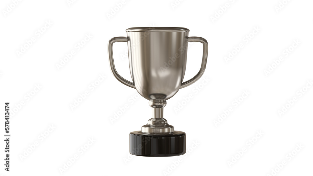 Silver championship trophy isolated on white background - 3d rendering, 3d illustration Silver championship trophy isolated on white background - 3d rendering, 3d illustration