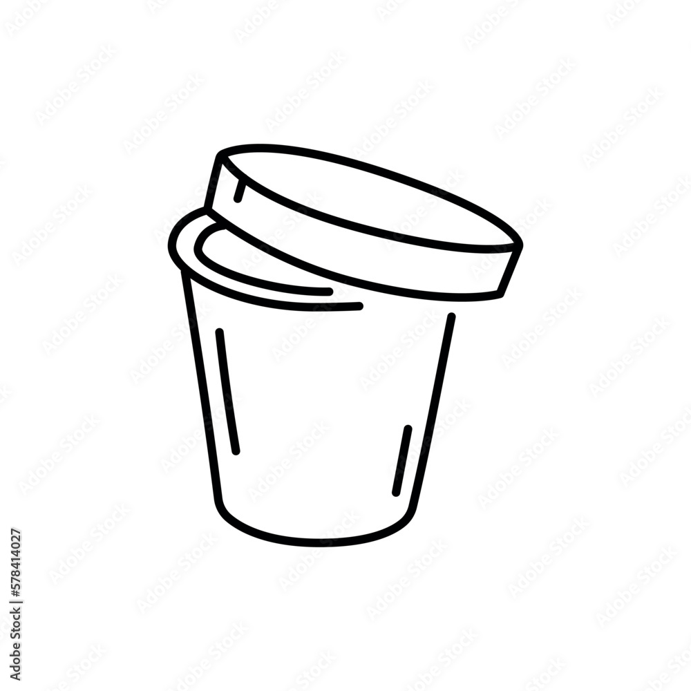 Cardboard lunch box for asian cuisine black line icon. Cardboard lunch box for asian cuisine black line icon.