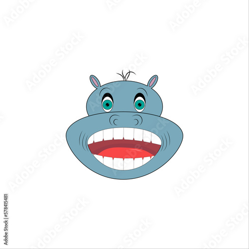 cheerful cartoon smiling behemoth face vector image