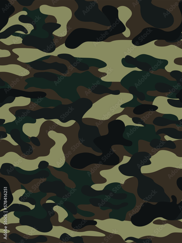 Fototapeta premium Army camo green vector seamless background, trendy urban classic pattern