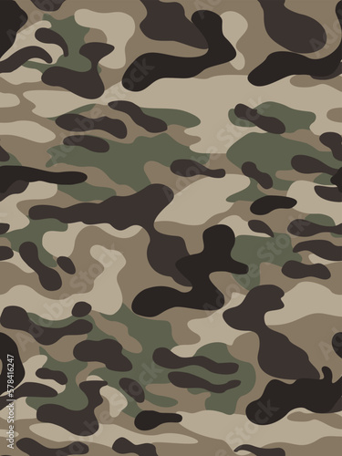 
Army camouflage pattern, vector trendy pattern, military background. Classic forest design.