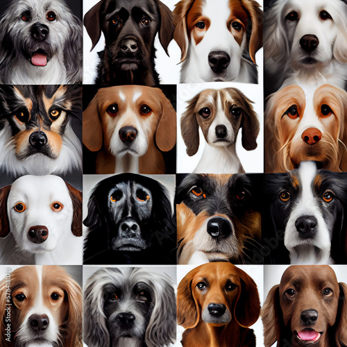 Collage of images of dogs. Lots of dogs of different breeds.
