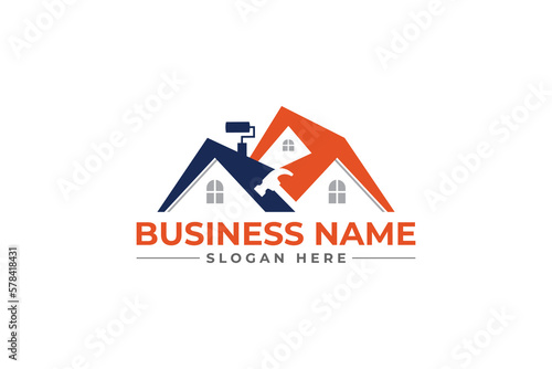 home repair, roofing, remodeling, handyman, home renovation, decor logo	
