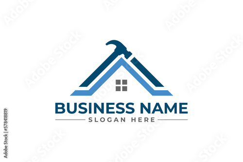 home repair, roofing, remodeling, handyman, home renovation, decor logo	
