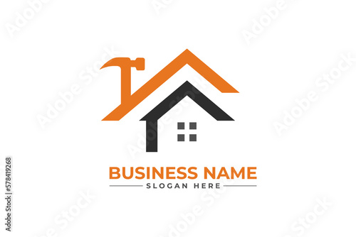 home repair, roofing, remodeling, handyman, home renovation, decor logo	