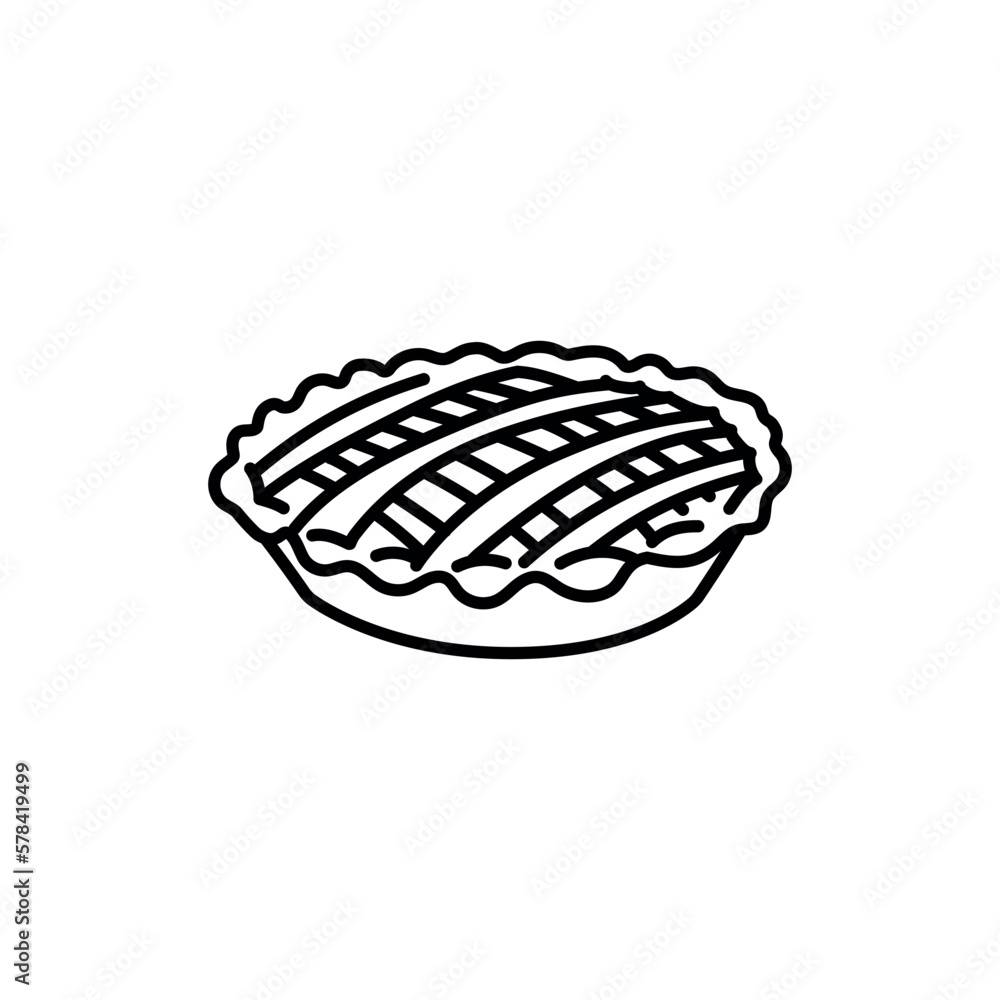 Sweet pie black line icon. Bakery. Sweet pie black line icon. Bakery.