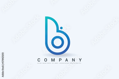 gradient B letter initial logo design