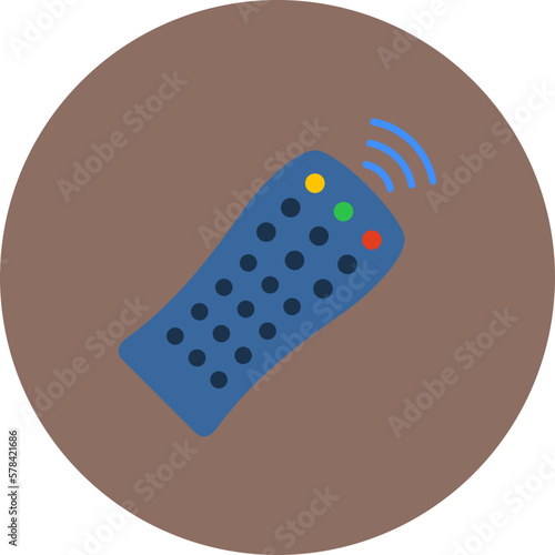 Remote Control Multicolor Circle Flat Icon