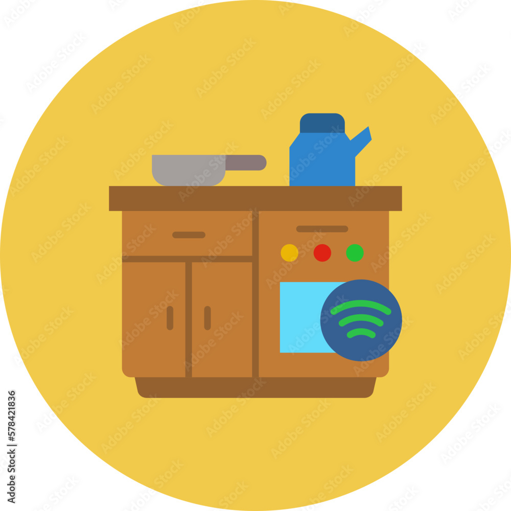 Smart Kitchen Multicolor Circle Flat Icon Smart Kitchen Multicolor Circle Flat Icon