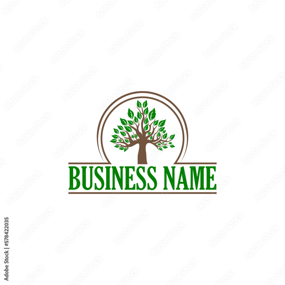 Fototapeta premium Business Name Tree logo icon isolated on white background