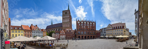 Panorama Hansestadt Stralsund - Altstadt mit Markt und Nikolaikirche