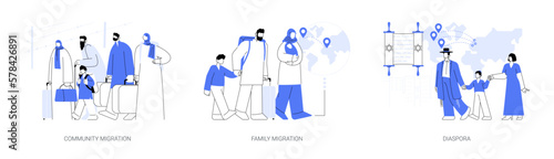 Relocation abstract concept vector illustrations.
