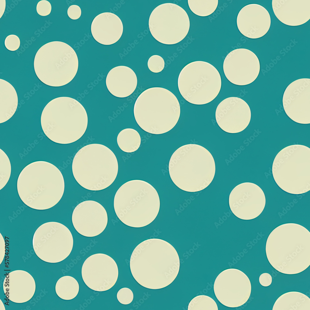 70's Retro Seamless Pattern. 60s and 70s Aesthetic Style. AI generated. Seamless geometric vintage polka dot background.