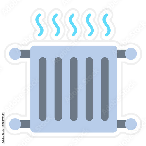Central Heating Sticker Icon