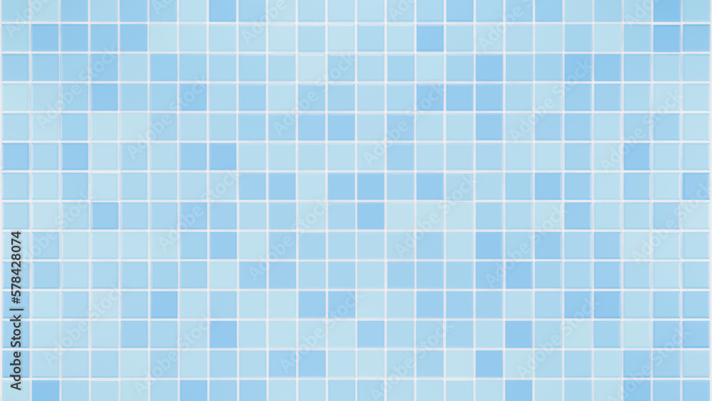 Ceramic blue pastel seamless tile pattern, bathroom and pool tile, tile background, ceramic tile wall, blue pastel background - obrazy, fototapety, plakaty 