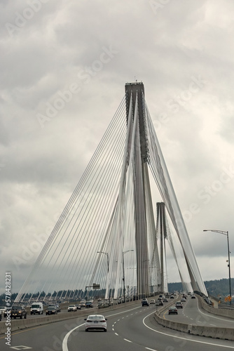 The Port Mann Bridge is a 10-lane cable-stayed bridge in British Columbia, Canada