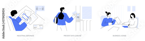 Confidential data abstract concept vector illustrations.