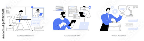 Online consultancy services abstract concept vector illustrations.