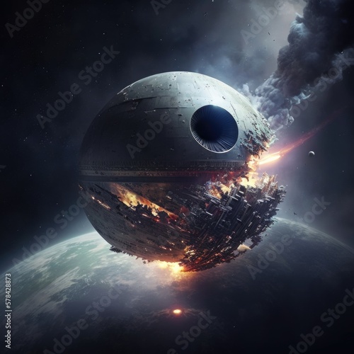 фотография Menacing Death Star Engages in Intergalactic Warfare, Threatening the Fate of th