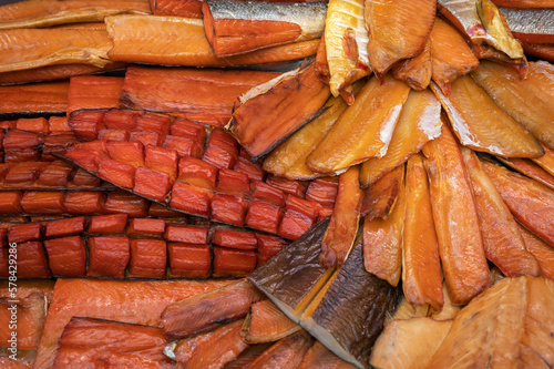 Various smoked fish product...