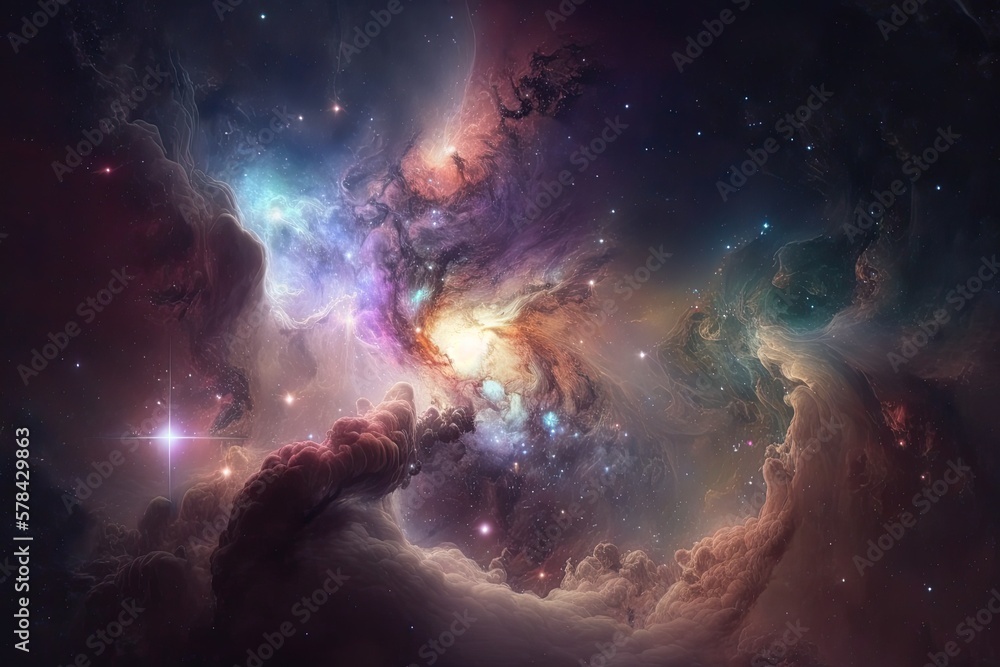 Nebula and galaxies space Abstract cosmos background Generative AI  2