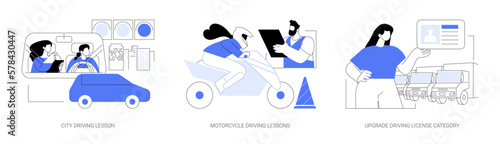 New driving license abstract concept vector illustrations.