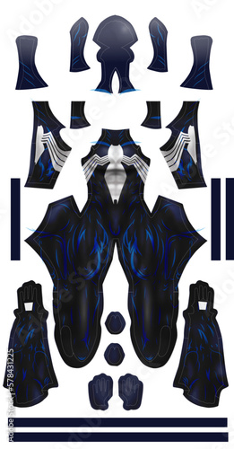 Textile pattern of spiderman suit with symbiote