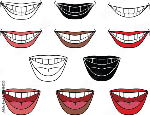 Smile and Mouth with Teeth Showing Clipart
